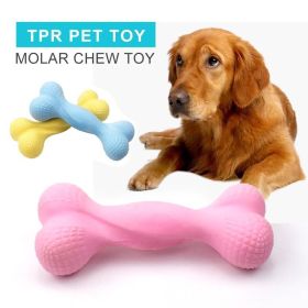 Bones Shape Pet Toys TPR Foamed Environmentally Chew Molars Gnawing Dog Toy For Medium Big Dogs Training Pets Interaction Toys (Color: yellow)
