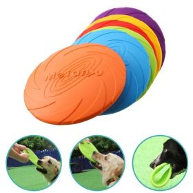 Pet UFO Toys New Small Medium Large Dog Flying Discs Trainning Interactive Toy Puppy Rubber Fetch Flying Disc 15CM (Color: purple)