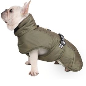 Large Dog Winter Fall Coat Wind-proof Reflective Anxiety Relief Soft Wrap Calming Vest For Travel (Color: Olive, size: 3XL)