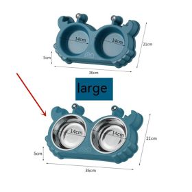 Pet Double Bowl Cat Bowl Removable Stainless Steel